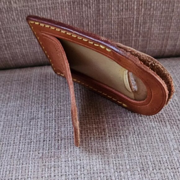 Louis Vuitton Name Tag Tan Genuine Leather Luggage Tag Made in France - Picture 10 of 10